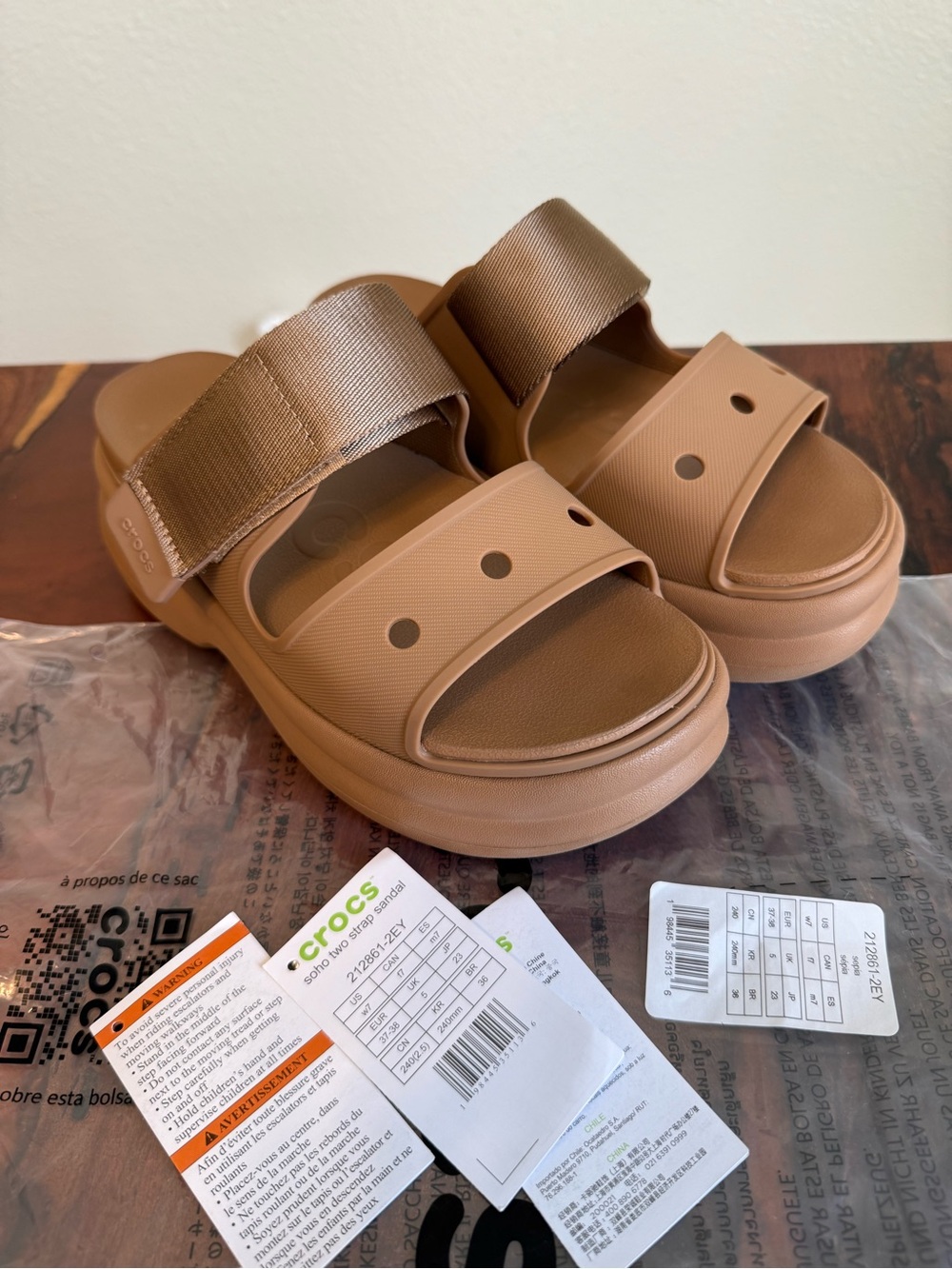 Crocs Soho Two Strap Sandal Sepia Size W7